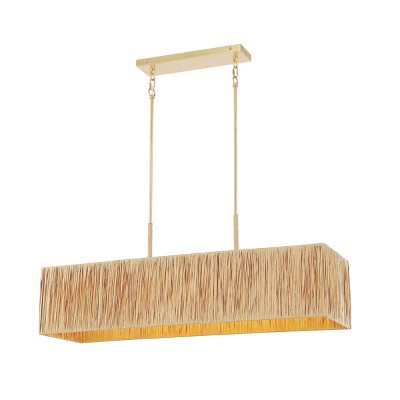 Amangiri Natural and Gold 5-Light LED Pendant with Brass Accents