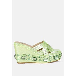Blistronic Chunky Diamante & Rhinestone Cut-Out Sandals - 1 of 4