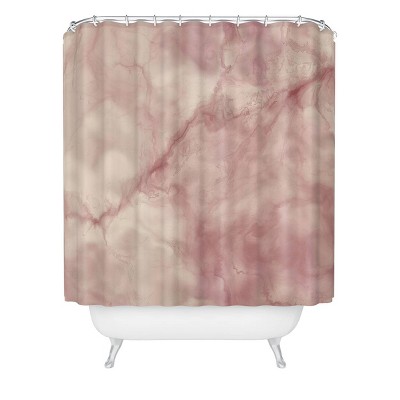 Chelsea Victoria Rose Gold Marble Shower Curtain Pink - Deny Designs