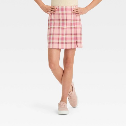 Girls Plaid Miniskirt Art Class Pink S Target