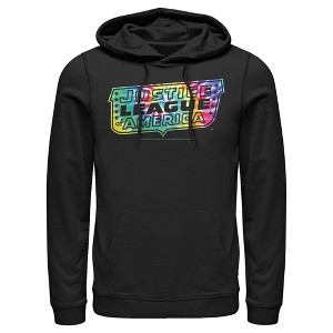 Men's Justice League Tie Dye Emblem Pull Over Hoodie - 1 of 3