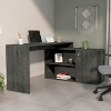 NicBex Home Office Desk L-Shape Morden Corner Writing Desk with 2 Open Shelves, Cabinet and Wooden Frame for Office, Study, Living Room - 2 of 4