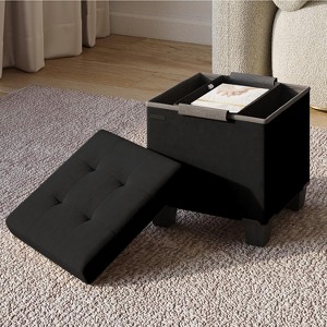 StorageBud Storage Ottoman for Bedroom End of Bed, Velvet Storage Bench, Large Storage Ottoman Bench, Entryway Bench with Storage - 1 of 4
