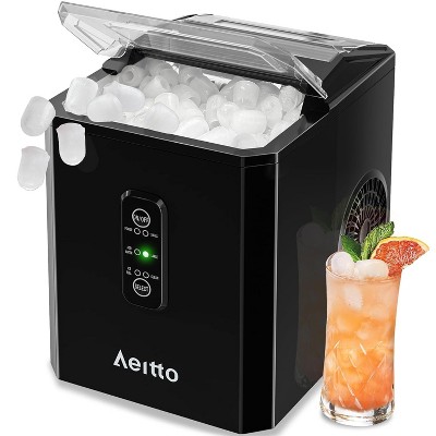 Aeitto Bullet Ice Maker Countertop, Pellet Ice Machine, Black