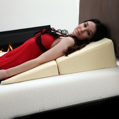 Folding Wedge Memory Foam Pillow White Bluestone Target