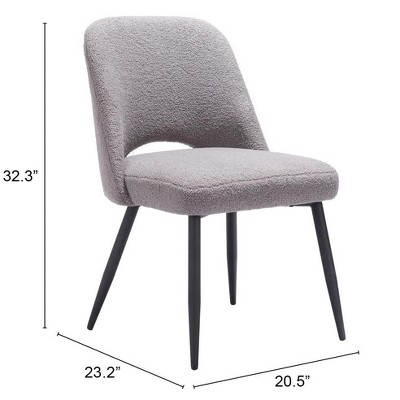 Gray Velvet Upholstered Side Chair with Metal Legs