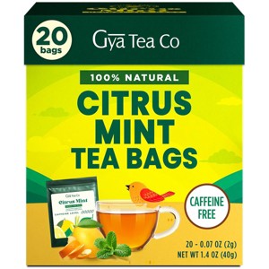 Gya Tea Co Citrus Mint Tea Bags (20 Bags) - Decaf Sweet with Honey & Lemon for All Day Comfort & Tranquility - Fruit & Herbal Tea Blends - 1 of 4
