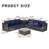 Sapphtopaz Patio Furniture Set Wicker Outdoor Chairs Sectional Sofa with Cushions and Coffee Table for Outdoor, Garden, Terrace - 2 of 4
