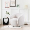 Swivel Barrel Accent Chair, Boucle Upholstered Armchair for Bedroom, Office, Reading Nook, Comfy Single Sofa Chair-The Pop Home - 2 of 4