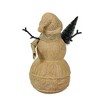 Ganz 7.75 In Carved Wood-Look Snowman Winter Stick Arms Scarf Snowman Figurines - 3 of 3