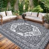 Waterproof Outdoor Rug Reversible Plastic Straw Mat, Vintage Medallion Patio Carpet for RV, Deck, Beach, Camping - 2 of 4