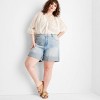 Women's Mid-Rise Wide Cuff Baggy Denim Shorts - Future Collective - 3 of 3