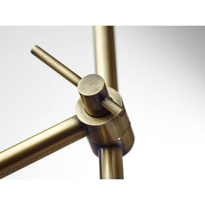 Adjustable Antique Brass and Marble LED Floor Lamp