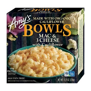 Amy's Gluten Free Frozen Mac & 3 Cheese with Cauliflower Bowl - 8.25oz - 1 of 4