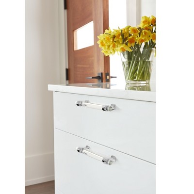 Glacio 5-1/16" Clear and Polished Chrome Bar Pull