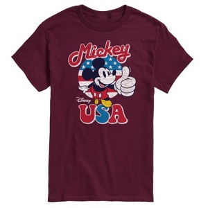 Men's - Disney - Mickey Mouse USA Flag Thumbs Up Short Sleeve Graphic T-Shirt - 1 of 4