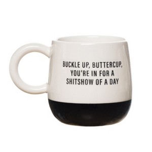Totalee Gift Buckle Up Buttercup Mug Ceramic White 13 oz - 1 of 2
