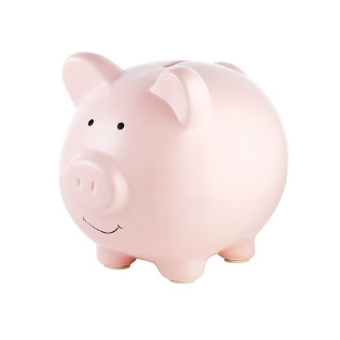6 x 5 inches White Cute Novelty Pig Money Bank for Kids Truu Design