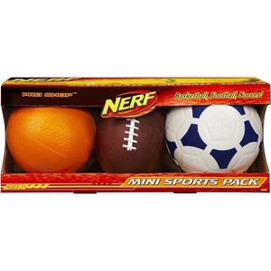 Nerf Pro Shop Mini Sports Pack – Mini Football Soccer Ball & Basketball – Great For Any Child Sport Fanatic – Great Gift - 1 of 2