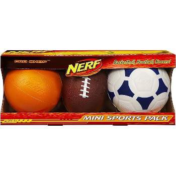 Nerf Pro Shop Mini Sports Pack – Mini Football Soccer Ball & Basketball – Great For Any Child Sport Fanatic – Great Gift