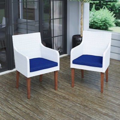 2pk Outdoor Dining Arm Chairs with Cushions - Navy - TK Classics