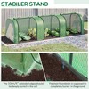 Mini Greenhouse With Roll-Up Zippered Doors, Steel Frame, UV Waterproof Cover, Portable Outdoor Tunnel Green House For Herbs, Flowers, Seedlings - 3 of 4