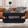 Multi-Functional Modern Lift-Top Coffee Table with Hidden Storage and Drawers,High-Gloss Center Table for Compact Living Spaces-Maison Boucle - 3 of 4