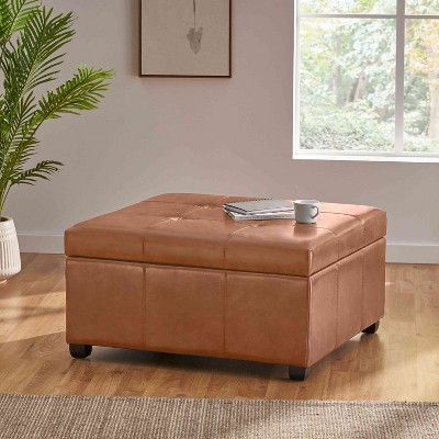 CAVINAS Lamb Fleece Storage Ottoman Bench with Storage Compartment,Upholstered Storage Ottoman,Storage Benches for Living Room,Bedroom