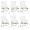 vidaXL Chair Cushions 6 pcs Cream White 15.7"x15.7"x2.8" Oxford Fabric - 4 of 4
