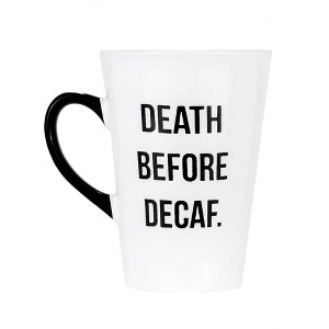 Amici Home Large 20 Oz. Ceramic Mug with Handle, “Death Before Decaf” Quote Cup for Coffee Drinkers, Novelty Drinkware for Kitchen Coffee Bar Cart - 1 of 4