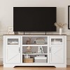 White White 34inch Tall Farmhouse LED TV Stand for TVs up to 65 Inch Entertainment Center with Storage TV Media Console Table with LED Light TV Table - 3 of 4
