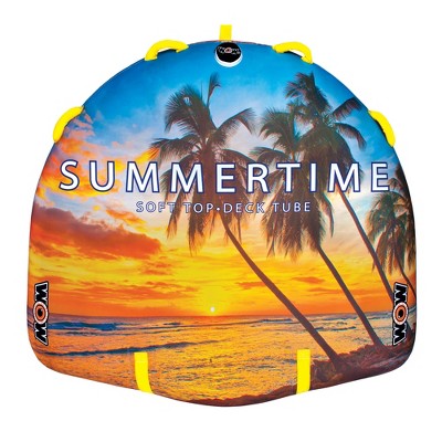 WOW Watersports Summertime Inflatable 2-Person Ultra Soft Top Boating Water Lake Towable Tube