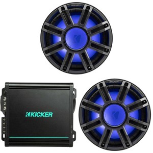 Kicker (2) 51MWE124 - MWE 12-Inch Premium Marine Subwoofer (Enclosure) 4-ohm & 48KMA8001 Marine Amp Bundle - 1 of 4