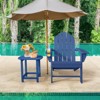 Tangkula 2 PCS Patio Folding Adirondack Chair Side Table Cup Holder HDPE Navy - 3 of 4