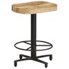 vidaXL Bar Stool Set of 2 Natural wood and black Solid Mango Wood - 2 of 2