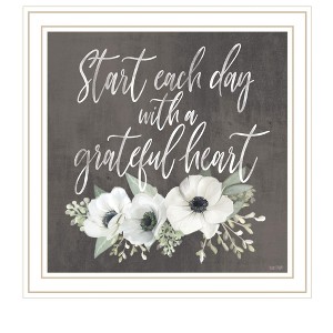 HomeRoots Grateful Heart White Framed Print Wall Art - 1 of 3