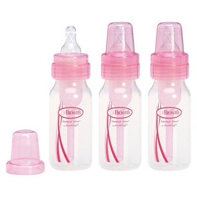 Dr. Brown's Natural Flow Anti-Colic Baby Bottles -Pink - 4oz - 3pk