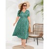 Plus Size Maxi Dress Womens Summer Casual Boho Floral Dress - 2 of 4