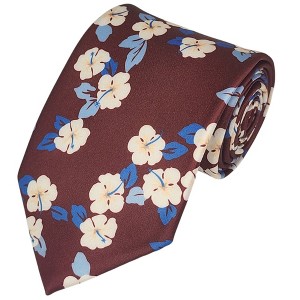 Men's Floral Printed Design 100% Micro Fiber 3.25" W x 58" L Necktie - 1 of 3