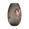 Elegant Hand-Blown Glass Vase - Artistic Red Accents - Glam Style Decorative Centerpiece for Home, Office, Bedroom, and Living Room - Gray - 4 of 4