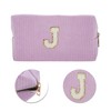 Unique Bargains Corduroy Rectangular Letter Makeup Bag Pink Purple 1 Pc - 4 of 4