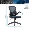 Techni Mobili Black Mesh Office Chair with Lumbar Support and Flip-Up Arms - 4 of 4
