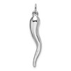 Black Bow Jewelry 14k White Gold Italian Horn Pendant, 5 x 33mm - 3 of 4