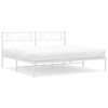 vidaXL Metal Bed Frame with Headboard White 76 in.x79.9 in. King - image 2 of 4