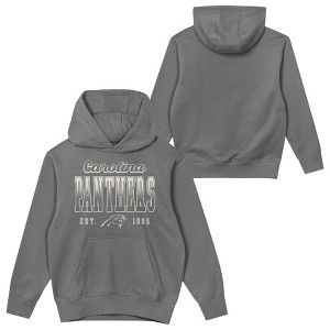 NFL Carolina Panthers Girls' Washed Fleece Hooded Sweatshirt - 1 of 3
