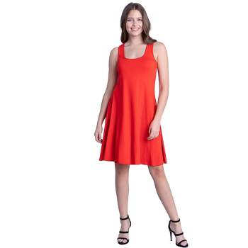 24seven Comfort Apparel Sleeveless A Line Fit and Flare Skater Dress