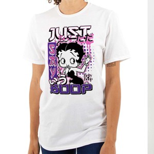 Kanji Style Cartoon Just Say Boop Womens Graphic T Shirt Tees Brisco Brands - 1 of 2
