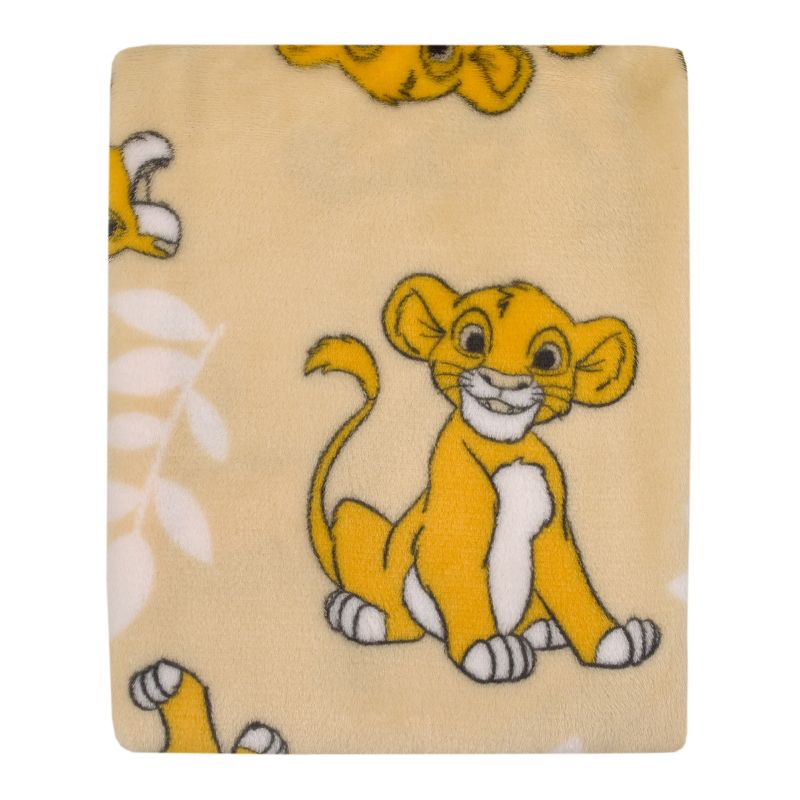 Disney Lion King Tan, Beige and White Simba Super Soft Baby Blanket, 1 of 8