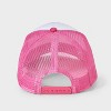 Girls' Barbie California Trucker Hat - Pink: Adjustable Snapback, Midweight Twill, Typography Pattern, Machine Washable - 2 of 3