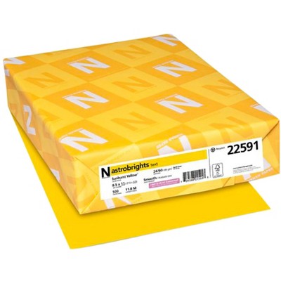 Astrobrights Premium Colored Paper, 8-1/2 x 11 Inches, 24 lbs, Sunburst Yellow, 500 Sheets
